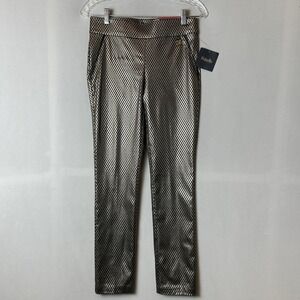Rafaella‎ Pants Womens 4 Gold Black Comfort Ankle Stretchy Trousers